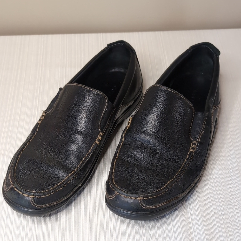 Sz 9 Men's Cole Haan Black Leather Slip-On Loafers